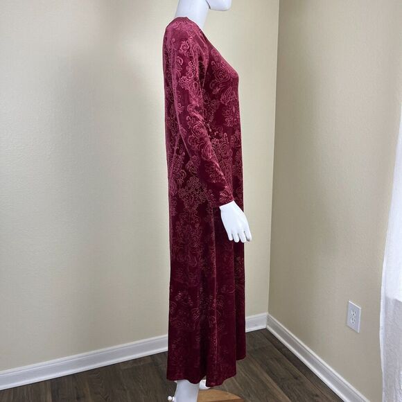 Soft Surroundings Womens Size XS Petite Santiago Embossed Velvet Maxi Dress Boho - Picture 11 of 17